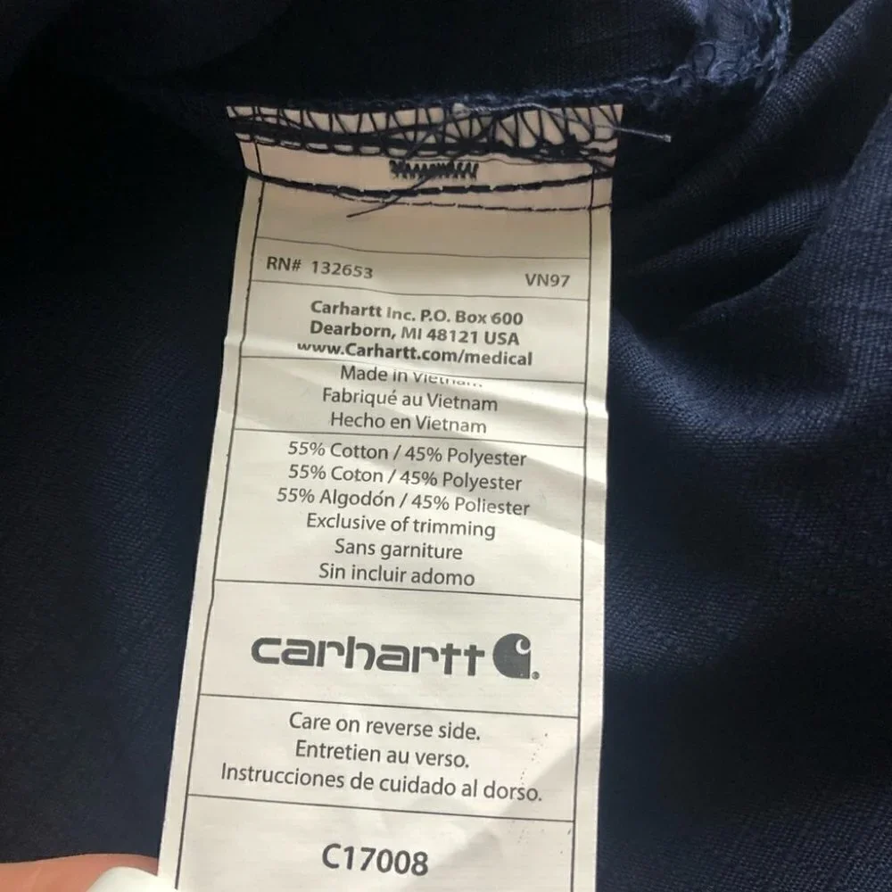 𝅺Carhartt Scrubs V-Neck Multi Pocket Cotton Blend Ripstop Top - Picture 10 of 10